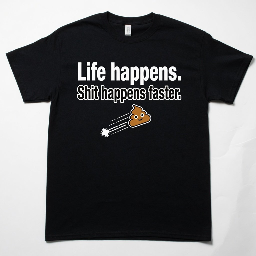 Life Happens. Shit Happens Faster. Tee